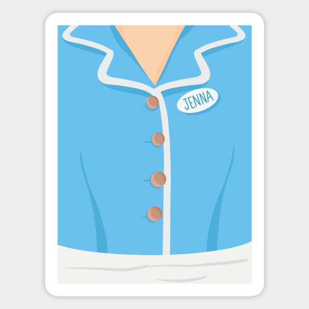 Jenna Waitress Outfit Magnet by byebyesally